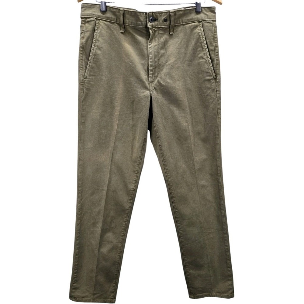 RAG & BONE Fit 2 Slim Fit Cotton Blend Army Green  Twill Chinos W34 L29 Pants
